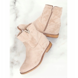 Boots sur un coin beige caché ZT1013 Gris 1