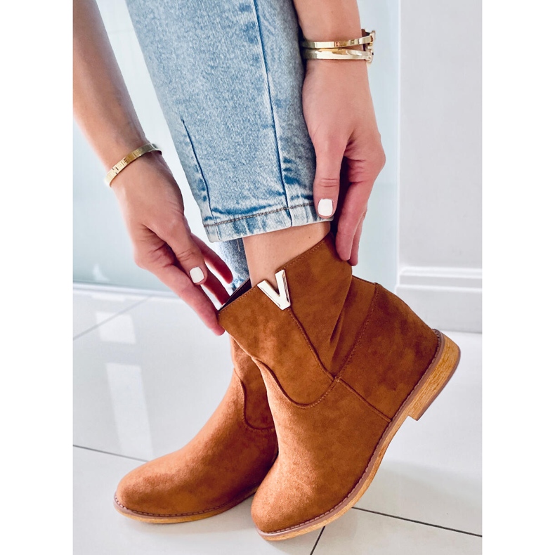 BM Bottes sur un camel compensé caché ZT1013 Camel brun 2