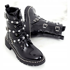 Boots laquées noires NC1023 Noir 1