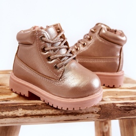 FRROCK Bottes Trappeurs Enfant Or Rose Dexter 2