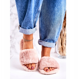 FJ1 Chaussons Fourrure Femme Rose Cold Days 2