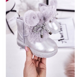 Bottes de neige pour enfants avec fourrure avec oreilles Silver Bunny argent 1 Bottes de neige pour enfants avec fourrure avec oreilles Silver Bunny argent 1
