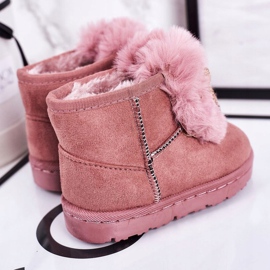 Bottes de Neige Enfant Fourrure Daim Rose Amelia 3