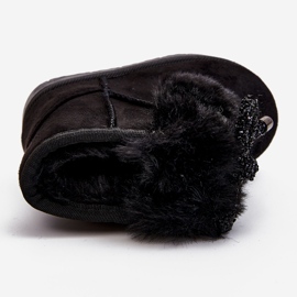 Bottes de neige pour enfants noires avec fourrure en daim Amelia le noir 5