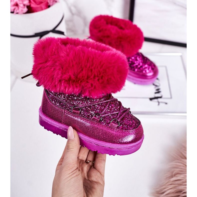 Bottes de Neige Enfant Fourrure Fuchsia Nicola rose 1 Bottes de Neige Enfant Fourrure Fuchsia Nicola rose 1