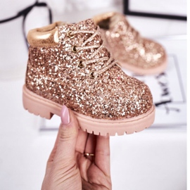 Bottes Chaudes Brocart Enfant Trappeurs Or Rose Sirène doré 2