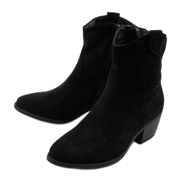 Bottes de cowboy en daim noir avec une fermeture éclair Allocation 2