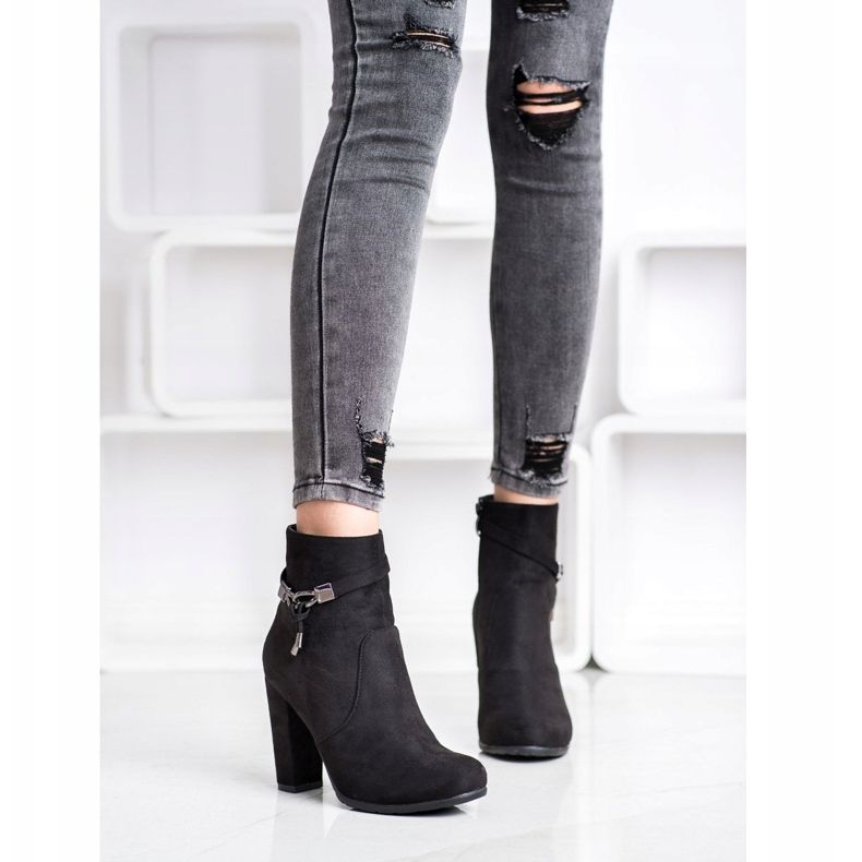 Abloom Bottines en daim élégantes le noir 1