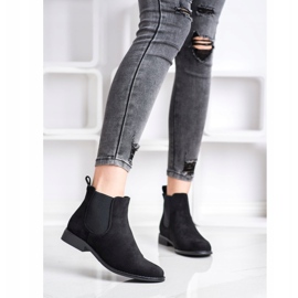 Ideal Shoes Bottines Chelsea en daim le noir 1
