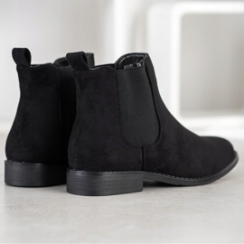 Ideal Shoes Bottines Chelsea en daim le noir 2