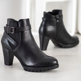 Flyfor Bottes noires à talons hauts le noir 3