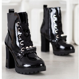 Super Mode Bottes de mode laquées le noir 2