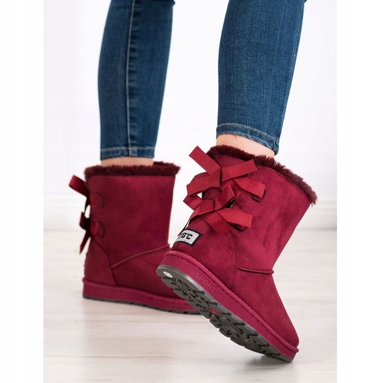 Bona Mukluki marron avec nœuds rouge 1 Bona Mukluki marron avec nœuds rouge 1