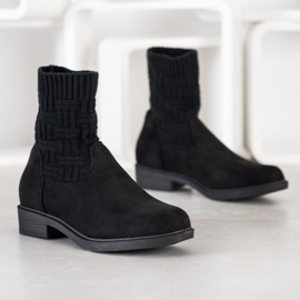SHELOVET Bottines en daim à enfiler le noir 3