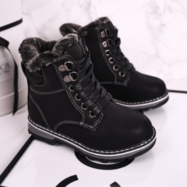 Trappeurs pour enfants isolés avec de la fourrure Black Luke noir 2