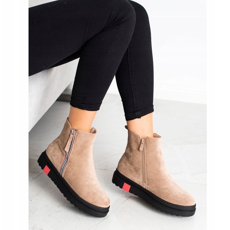 Seastar Bottes sur la plate-forme noire beige 1