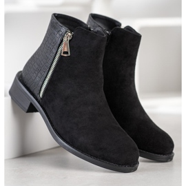 Bestelle Bottes à la mode avec une fermeture éclair le noir 3
