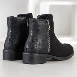 Bestelle Bottes à la mode avec une fermeture éclair le noir 4