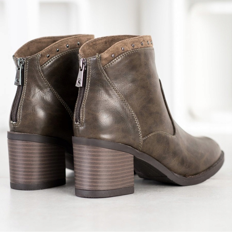 Kylie Bottes décontractées en cuir écologique brun 1