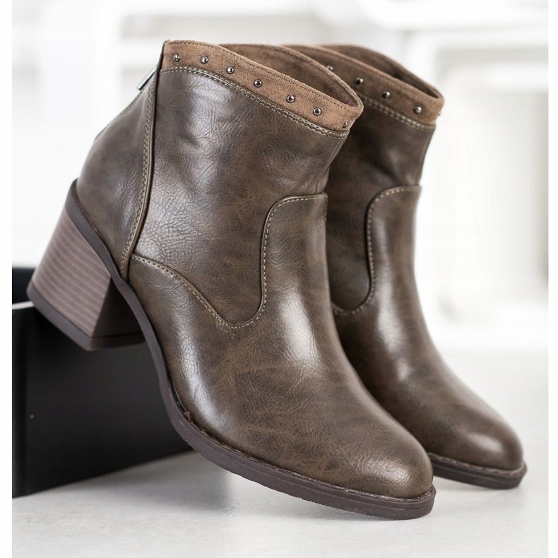 Kylie Bottes décontractées en cuir écologique brun 2