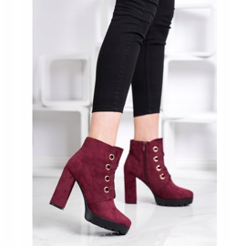 Juliet Bottines à lacets rouge 4