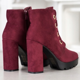Juliet Bottines à lacets rouge 1
