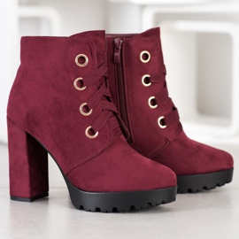 Juliet Bottines à lacets rouge 2