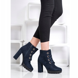Juliet Bottines à lacets bleu marin 5
