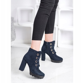 Juliet Bottines à lacets bleu marin 1