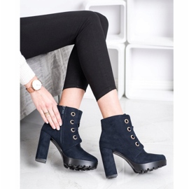Juliet Bottines à lacets bleu marin 4