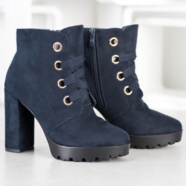 Juliet Bottines à lacets bleu marin 3