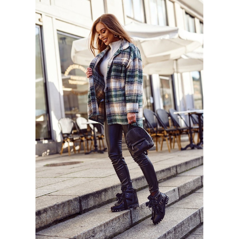 SEA Bottines Femme Rivets Spikes Noir Aimant 2