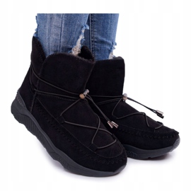 HAN Bottes De Neige Sport Femme Avec Fourrure Noir Synte 3