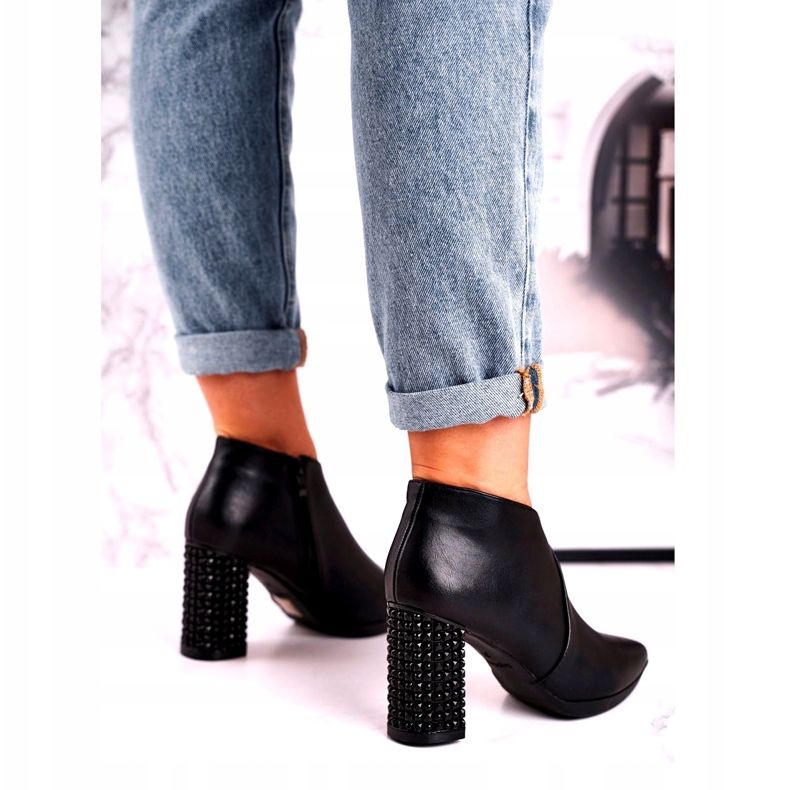 Bottes pour femmes sur le poteau Sergio Leone noir BT497 le noir 3