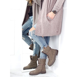 Chaussures à lacets beige foncé 4667 Kaki 1 Chaussures à lacets beige foncé 4667 Kaki 1