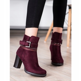 Queentina Bottines en daim élégantes rouge multicolore 2