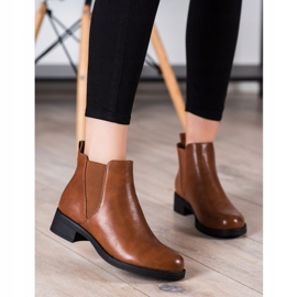 Ideal Shoes Bottines Chelsea en cuir écologique brun 2