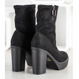 Super Mode Bottes élégantes sur la plate-forme le noir 1