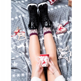 SHELOVET Bottes de neige confortables noir 1