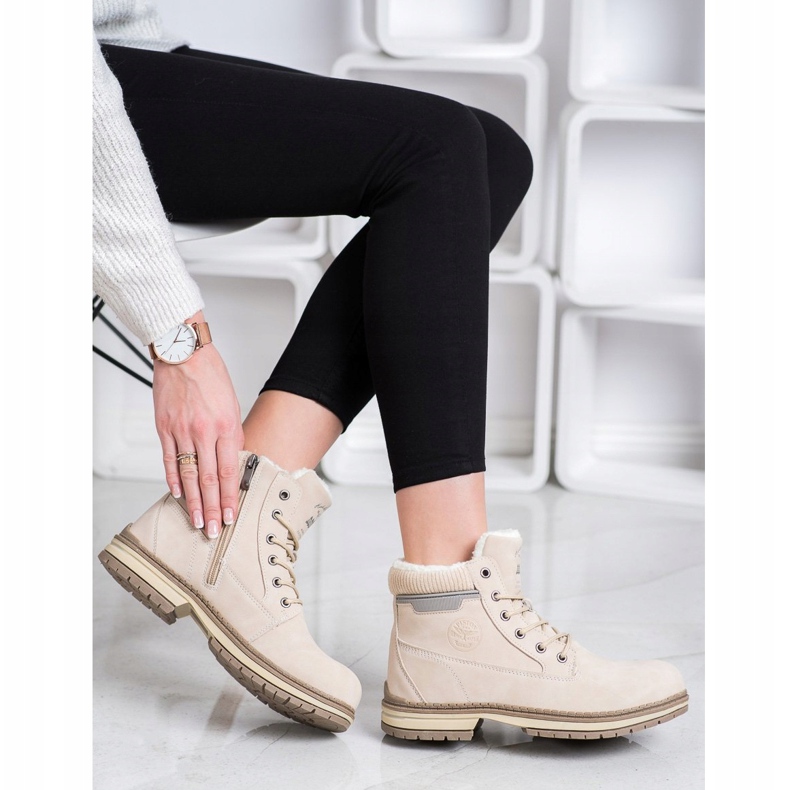 SANDIC Trappeurs avec peau de mouton beige 1 SANDIC Trappeurs avec peau de mouton beige 1