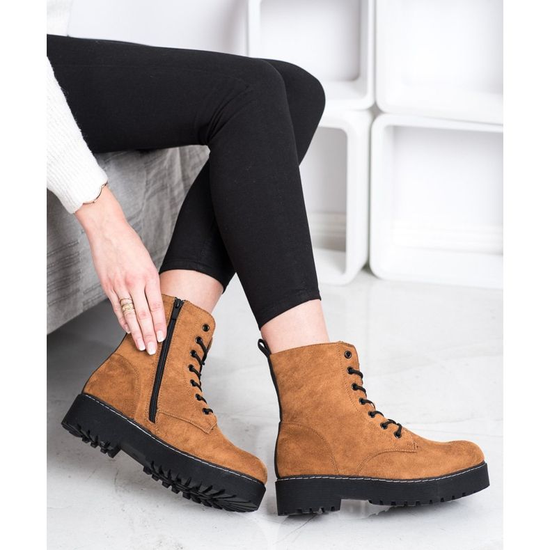 SHELOVET Trappeurs en suède sur la plate-forme brun 1