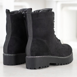 SHELOVET Trappeurs en suède sur la plate-forme noir 1