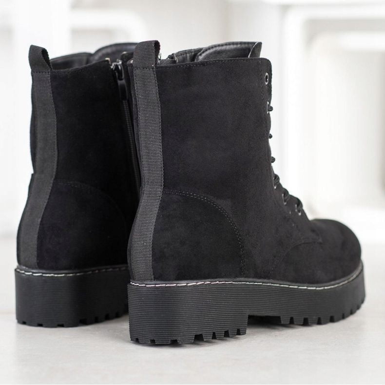 SHELOVET Trappeurs en suède sur la plate-forme noir 1