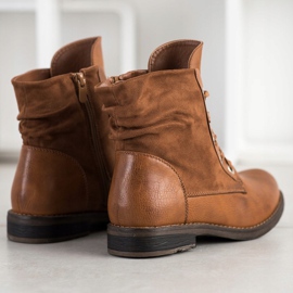 Super Mode Bottes nouées élégantes brun 4