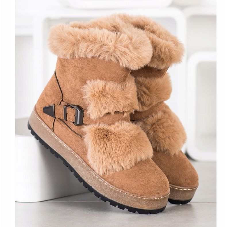 Queentina Mukluki chaud avec fourrure beige 2 Queentina Mukluki chaud avec fourrure beige 2