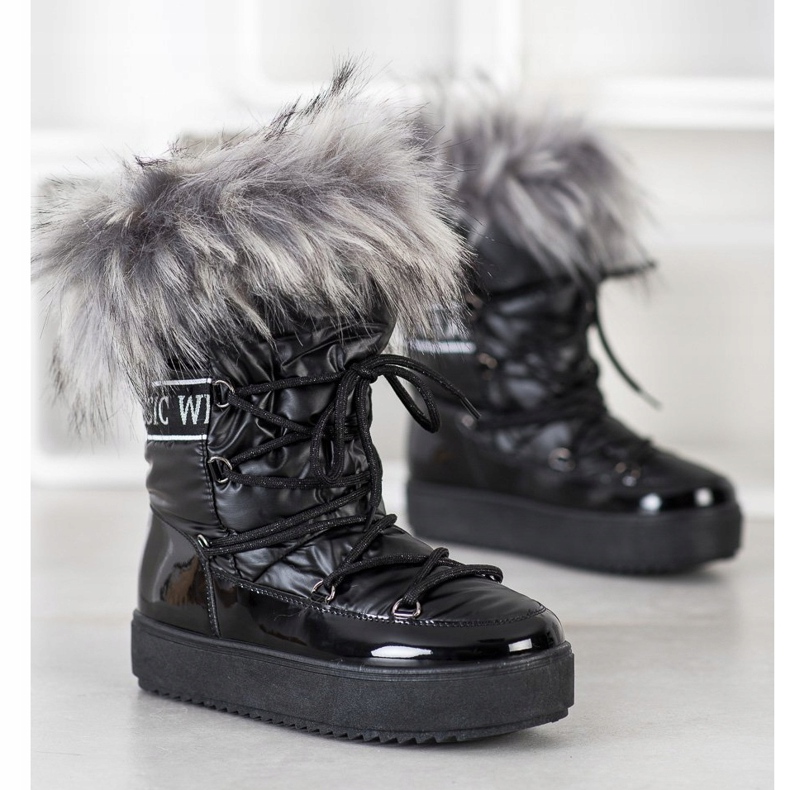 SHELOVET Bottes de neige sur la plate-forme noir 1