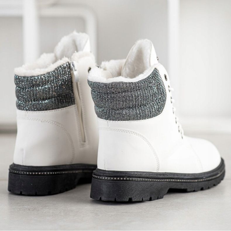 SHELOVET Trappeurs blancs avec zircone cubique 1