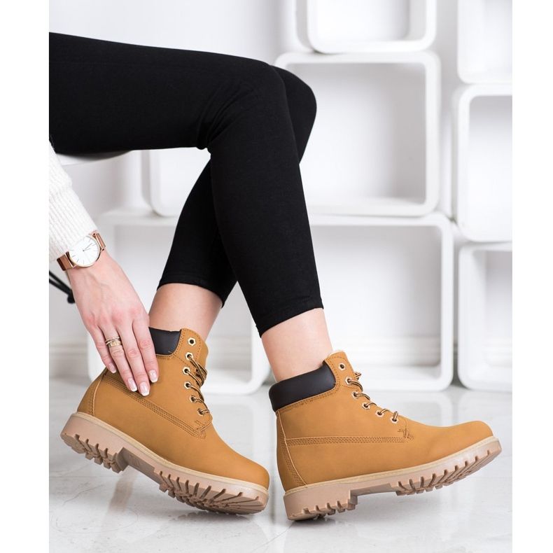 SHELOVET Bottes de randonnée chaudes avec cuir écologique brun 2 SHELOVET Bottes de randonnée chaudes avec cuir écologique brun 2