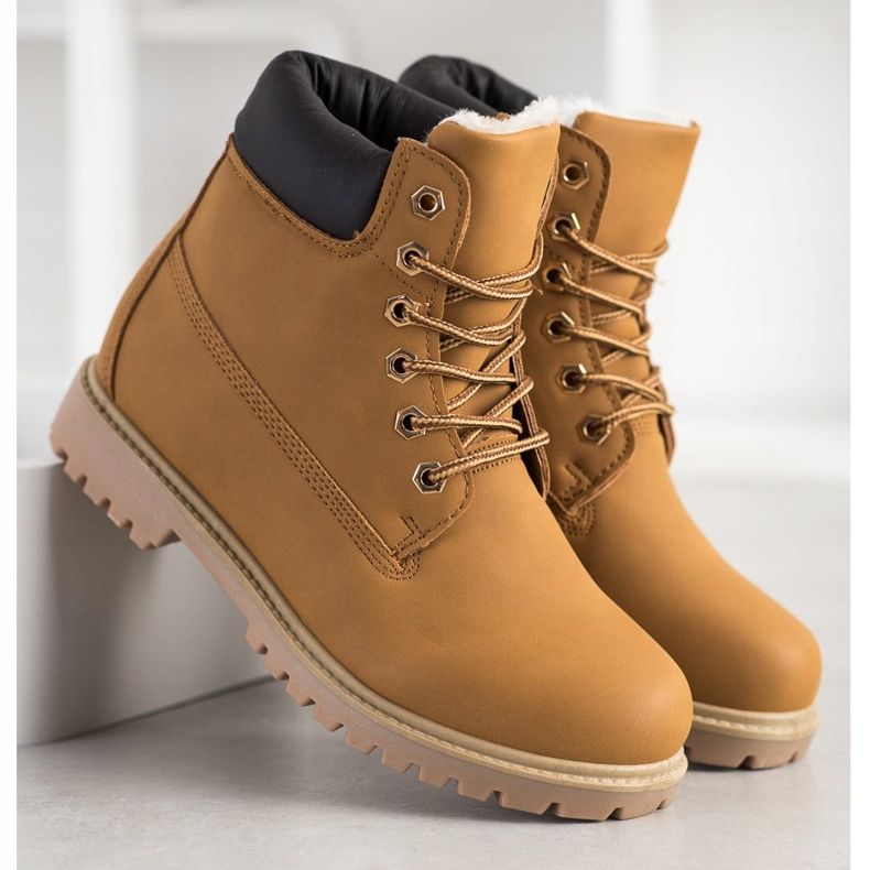 SHELOVET Bottes de randonnée chaudes avec cuir écologique brun 1 SHELOVET Bottes de randonnée chaudes avec cuir écologique brun 1