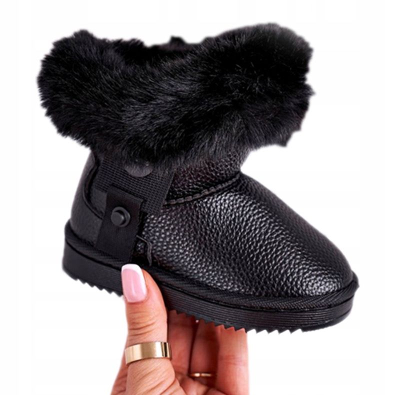 Apawwa Bottes de neige pour enfants isolées Marella noires avec fourrure le noir 4